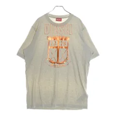 DIESEL (ディーゼル) Tシャツ 半袖 アイボリー フロントプリント コットン A11441