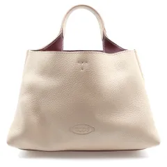 TOD'S (トッズ) T-timeless Tタイムレス レザーハンドバッグ ベージュ×レッド