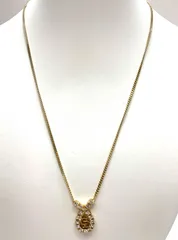 値下げ❗️Christian Diorクリスチャンディオール ラインストーン ロゴ ネックレス ゴールド 42cm