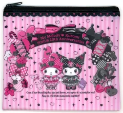 【中古】バッグ マイメロディ＆クロミ(ピンク/ストライプ) フラットポーチ 「Happyくじ My Melody ＆ Kuromi 50th＆20th Anniversaries」 E賞