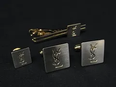 YVESSAINTLAURENT イヴサンローラン カフス カフスボタン ネクタイピン  ビジネス 紳士 3点セット シルバー系×ゴールド系 DL7938