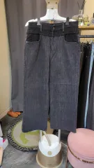 ブラック ウォッシュ ワイド パンツ