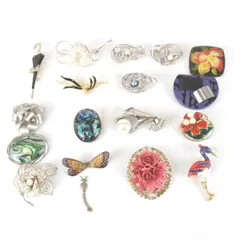 『USED』 まとめ（ペンダントトップ/クリップ1点あり） ブローチ メタル マルチカラー