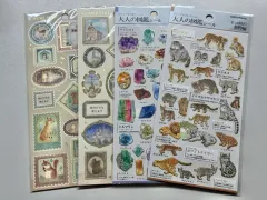 日本 シールステッカー 4枚 まとめ (大人の図鑑 CADRE SEAL)