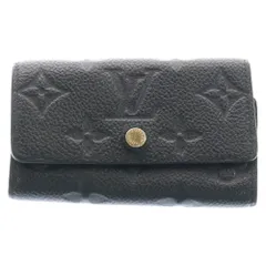 LOUIS VUITTON (ルイヴィトン) モノグラムアンプラント ミュルティクレ6 キーホルダー キーリング キーケース ブラック ノワール レザー M64421 ゴールド金具