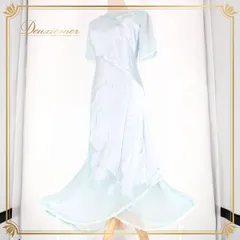 社交ダンス 衣装 スタンダード ドレス ワンピース レッスンウェア パーティドレス レディース ブルー系 U:NA ユーナ 水色 レース 半袖 光沢感 滑らかな触り心地 ポリエステル レーヨン 生地感 大人可愛い 宴会用 体型カバー おしゃれ エレガント