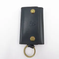 【瀬戸大橋店】 中古 IL BISONTE | イルビゾンテ キーケース キーリング付き 6連 ネイビー 【124】