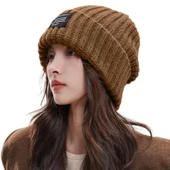 [SIVAN] ニット帽 メンズ レディース 冬 防寒 【大きサイズに最適な選択！】 【極厚の毛糸で断熱性 伸縮性・抗菌防臭】 厚手 暖かい 伸縮性 小顔効果 肌に優しい ニット帽子 防寒ニット帽 帽子 無地 通勤 通学 男女兼用 フリーサイズ (JP,  0