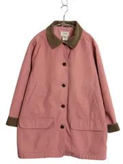 エルエルビーン コットン ハンティング ジャケット レディース L カバーオール フィールド ハーフ コート フランネル ライナー付き ピンク