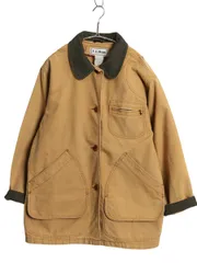 90s エルエルビーン ダック ハンティング ジャケット メンズ M 古着 オールド カバーオール フィールド ハーフ コート ジャンパー ブラウン