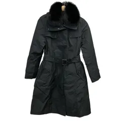 Burberry LONDON(バーバリーロンドン) コート サイズ36 M レディース美品  - 黒 長袖/ファー/中綿ライナー付き/春/冬