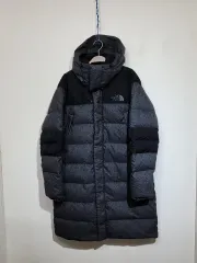 (105) THE NORTH FACE ザノースフェイス グースダウン ダウンジャケット ロング丈 アウター チャコール ファー ダウンコート