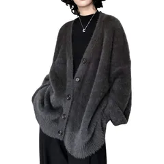 【在庫セール】モヘアタッチ ゆったり モテ質感 羽織 体型カバー Ｖネック 長袖 セーター レディース 厚手 トップス ニット しっとりなめらか カーディガン 秋 ふんわり 着るだけ垢抜けスタイル 冬 [OGCPWYQZ]