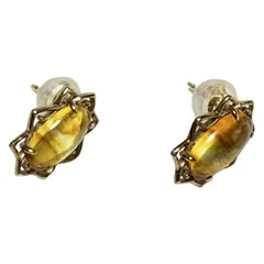 agete(アガット) ピアス - K10PG×オレンジ