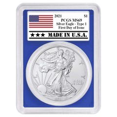 2021年 1ドル タイプ1 アメリカン シルバー イーグル PCGS MS70 FS