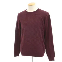 【中古】アルマーニ コレッツォーニ ARMANI COLLEZIONI ハイゲージ コットン クルーネック プルオーバーニット ボルドー【サイズ48】【メンズ】