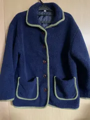 ネイビー バイカラー フリース