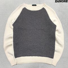 ザノーネ》未使用 イタリア製 伸縮性あり バスケット編みセーター 