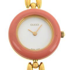 GUCCI】グッチ チェンジベゼル 11/12.2 金メッキ クオーツ アナログ