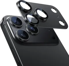【訳あり・未使用品1枚入】NIMASO カメラ保護 レンズカバー iPhone17ProMax 専用 ブラック アルミ合金フレーム カメラ保護フィルム
