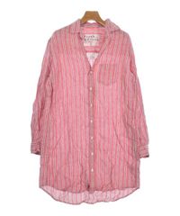 美品 フランクアンドアイリーン BARRY リネンシャツ ストライプ ピンク