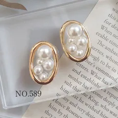 NEW☆　ゴールドプレートのパールピアス　イヤリング　金属アレルギー対応　サージカルステンレス　樹脂ピアス　ハンドメイドピアス 　パール　ホワイト　ゴールド　楕円形　小ぶり　普段使い　上品　卒業式　入学式　フォーマル　プレゼント　ギフト　NO.589