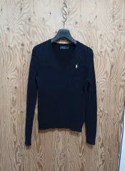 POLO RALPH LAUREN Vネック ケーブル コットン ニット セーター