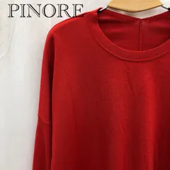 PINORE ピノーレ ニット 春 切替セーター レディース 38 レッド  レディース ファッション