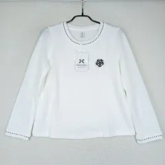 ONYOU レディース フラワー 装飾 ニット 長袖 Tシャツ(90)
