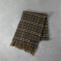 バーバリー ノヴァチェック ラムウール グリーン マフラー
