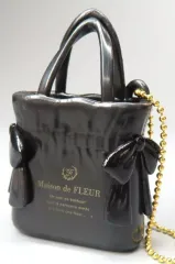 【中古】キーホルダー ブラック 「Maison de FLEUR ダブルリボンギャザートートバッグ ミニチュアチャーム」