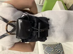 GUCCI グッチ バンブー リュックサック ブラック ナイロン×レザー バックパック