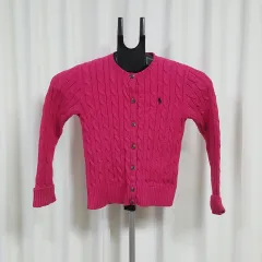 ポロ ケーブル編み カーディガン キッズ 140