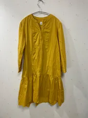 GAP マスタードイエロー コットン100% ティアード ワンピース S