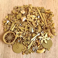 レゴ 正規品 中古 まとめ売り 約300g 金(ゴールド) 大量 レゴブロック【管理番号：3087】