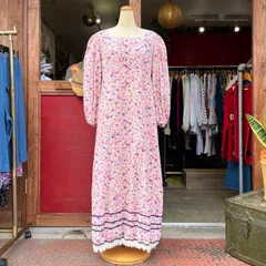 ヴィンテージ フリンジ 花柄ワンピース 70's 80's