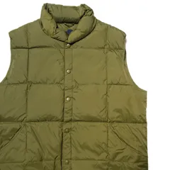 00's ランズエンド ナイロン ダウンベスト (L) ODグリーン 緑 グースダウン ライトウェイト 00年代 旧タグ オールド アウトドア LANDS'END アメリカ古着 USED ビンテージ ヴィンテージ