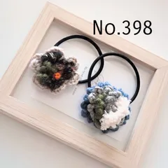 コサージュフリル花ヘアゴム2個セット