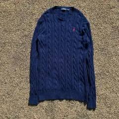 ポロ(POLO RalphLauren) ネイビー ケーブル ニット