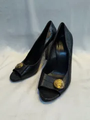 正規品 良い状態 GUCCI グッチ トゥ オープン ヒール 41C ブラック