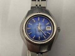 [중고품]오리엔트 21석 Minimatia A497-34400 파랑 문자판 데이트 레이디스 손목시계 C0.1-0.2