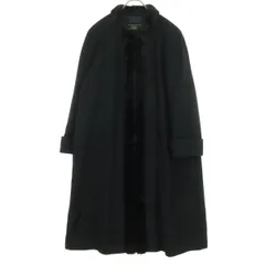 美品 Leilian レリアン 長袖 カシミヤ ノーカラーコート ブラック レディース 古着