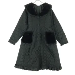 axes femme kawaii アクシーズファムカワイイ 長袖 キルティングコート M ブラック フリル レディース 古着