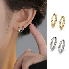 【医療用ステンレス】サージカルステンレス ピアス アレルギー対応  ワンタッチ つけっぱなしOK 錆びない【中折れ 小さめフープ】