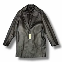 国内正規 参考上代396000円 未使用 BELVEST Lamb Nappa Leather Chester Coat ラムナッパレザーチェスターコート 革ジャン ベルベスト PT613-9666 ブラック 50 （8359M）