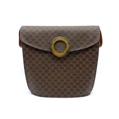 【中古】極希少 美品 CELINE セリーヌ マカダム サークルロゴ ショルダーバッグ ヴィンテージ 茶