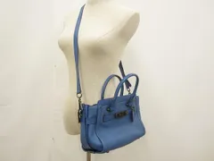  コーチ COACH スワッガー27 34816 ハンドバッグ ショルダーバッグ 2way ブルー レディース 中古