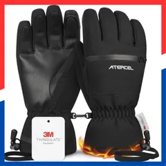 【即日発送】レディース兼用 メンズ 除雪作業 雪遊び 登山 スキー 耐久性 通気性 厚手 保温 防風 紛失防止 滑り止め 撥水加工 タッチパネル対応 防寒手袋 手袋 スノボ スノボ グローブ【3Mシンサレート2倍保温】 スキーグローブ [ATERCEL]