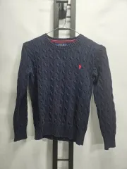 ポロラルフローレン キッズ ケーブル編み ニット コットン ネイビー BOYS PLANET(ボイプラ) m 10-12