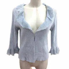 ルネ Rene カーディガン ニット 七分袖 モヘア 36 S 水色 ライトブルー /YK
